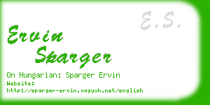 ervin sparger business card